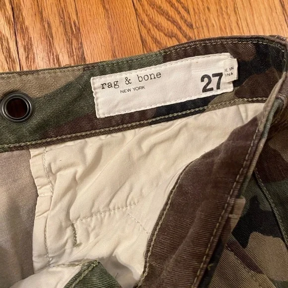 Rag and Bone Straight Leg Camo Pants 100% Cotton - Picture 6 of 8